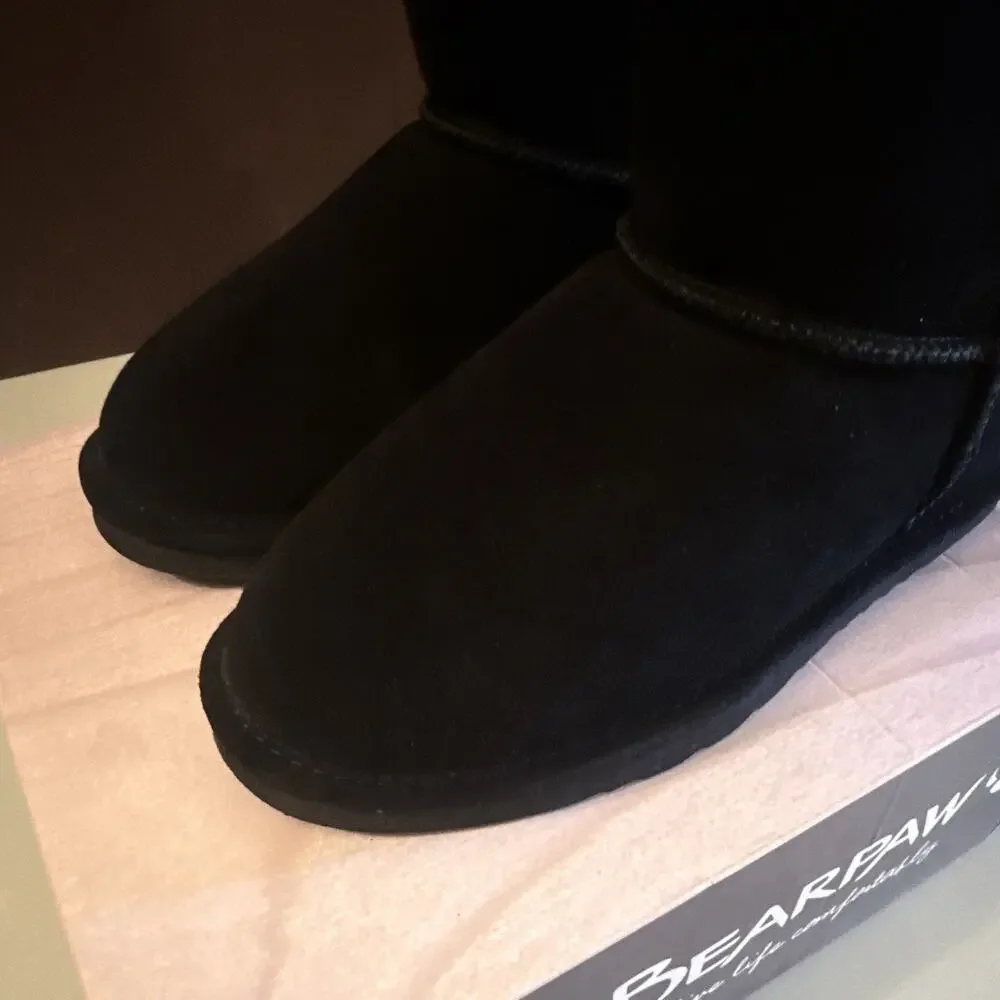BEARPAW Dorado II Women’s Black Suede Mid-Calf Pull-On Boots US 8/9